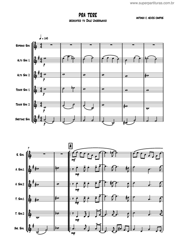 Partitura da música Pra Tere