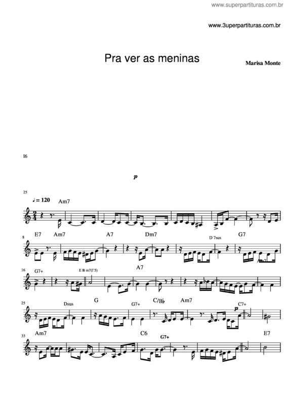 Partitura da música Pra Ver As Meninas v.6