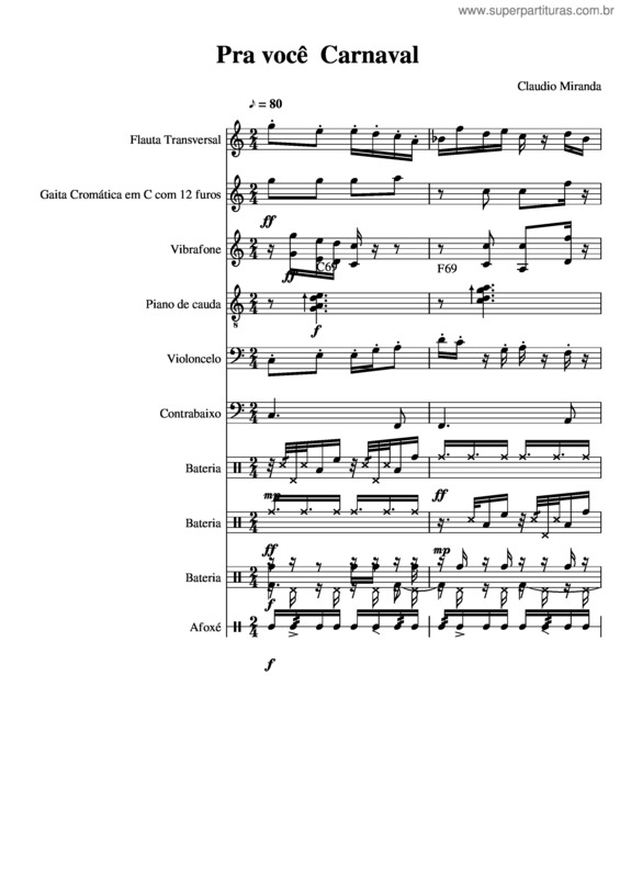 Partitura da música Pra Você Carnaval