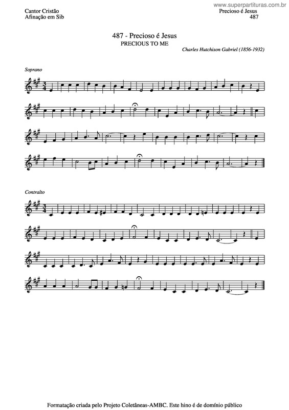 Partitura da música Precioso É Jesus v.3