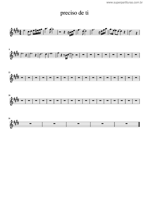 Partitura da música Preciso De Ti v.13