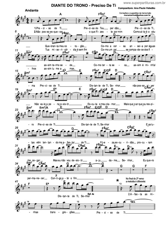 Partitura da música Preciso De Ti v.5