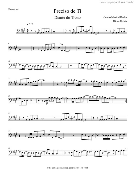 Partitura da música Preciso De Ti v.8