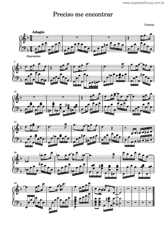 Partitura da música Preciso Me Encontrar v.4