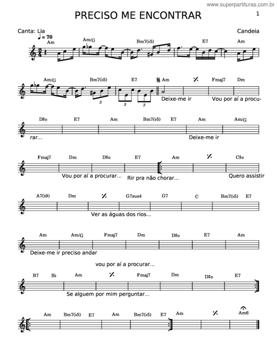 Partitura da música Preciso Me Encontrar v.7