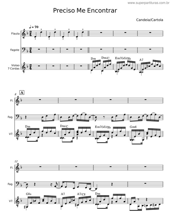 Partitura da música Preciso Me Encontrar v.8