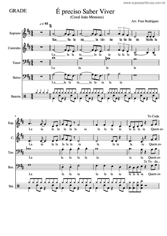 Partitura da música Preciso Saber Viver