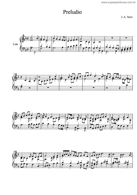 Partitura da música Preludio primo