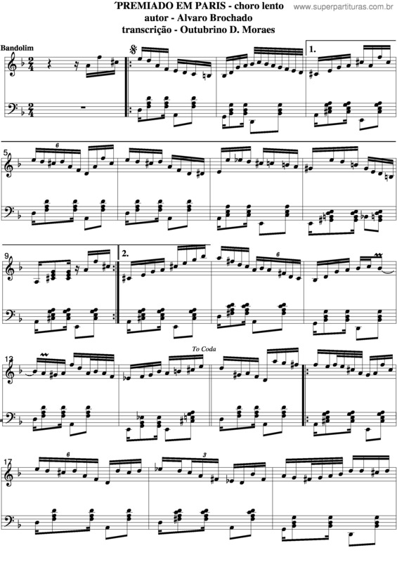 Partitura da música Premiado Em Paris v.3