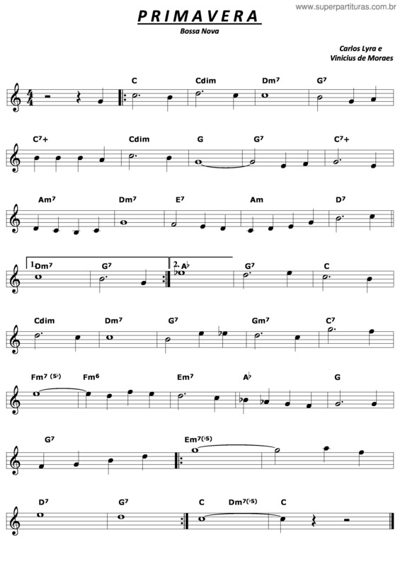 Partitura da música Primavera v.30