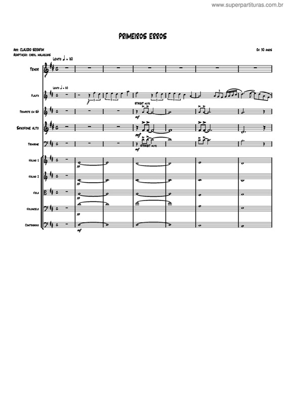 Partitura da música Primeiros Erros v.5