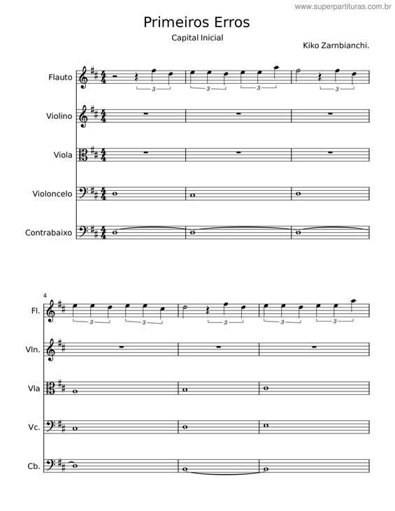 Partitura da música Primeiros Erros v.7