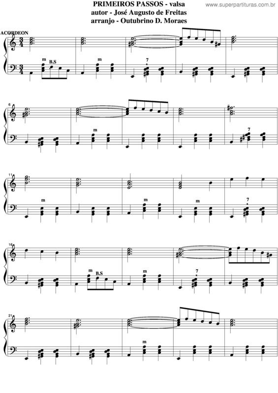 Partitura da música Primeiros Passos v.2