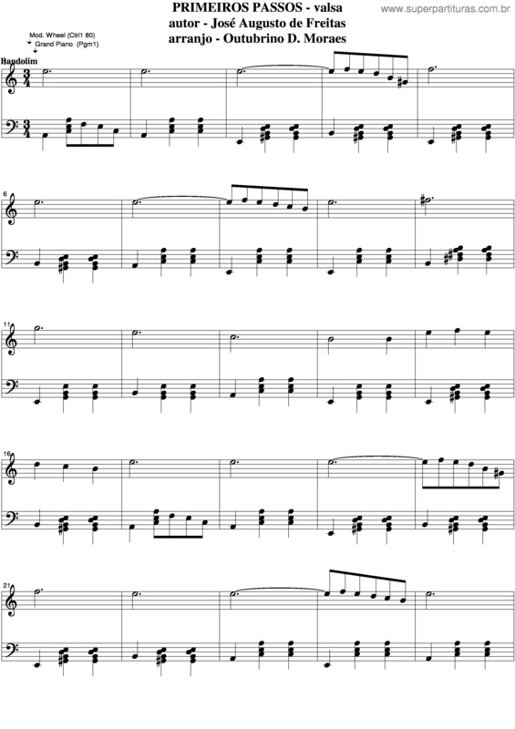 Partitura da música Primeiros Passos v.4