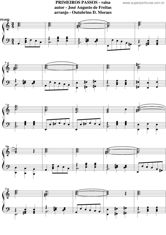 Partitura da música Primeiros Passos v.5