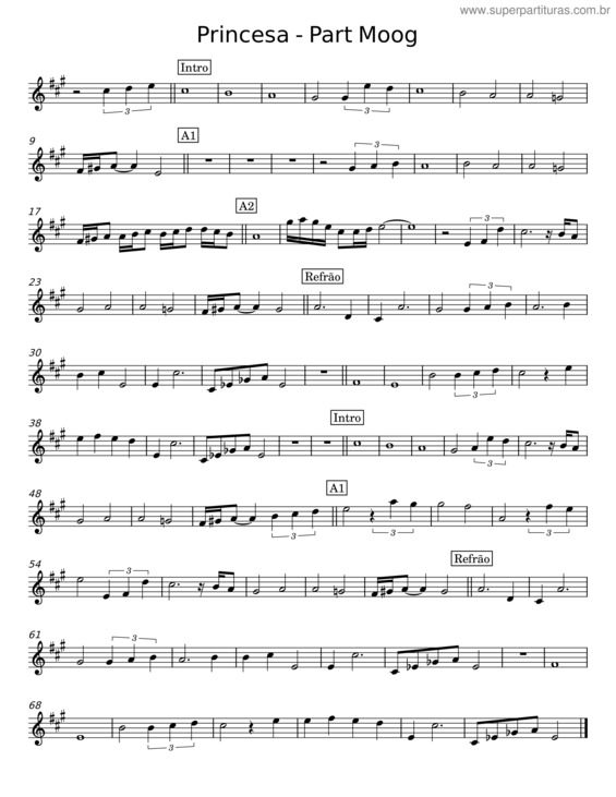 Partitura da música Princesa v.8