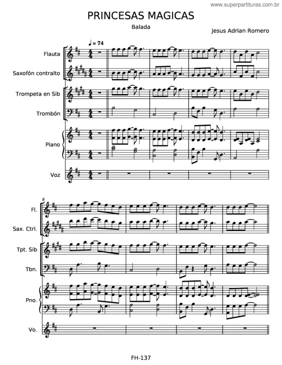 Partitura da música Princesas Mágicas v.2