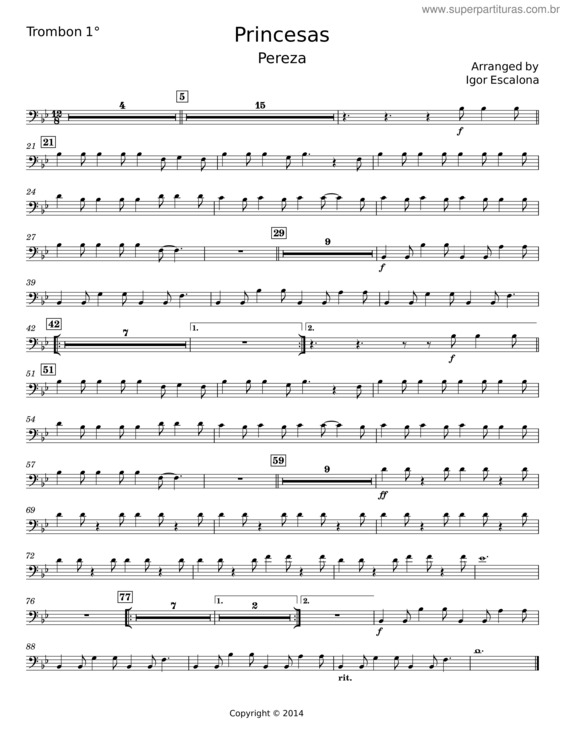 Partitura da música Princesas v.3