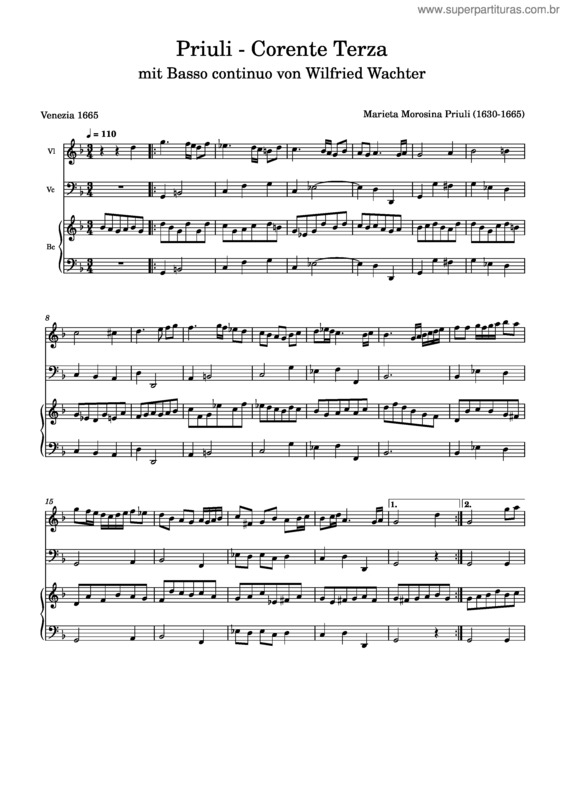 Partitura da música Priuli