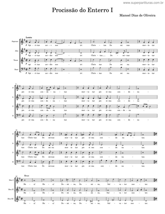 Partitura da música Procissão Do Enterro I