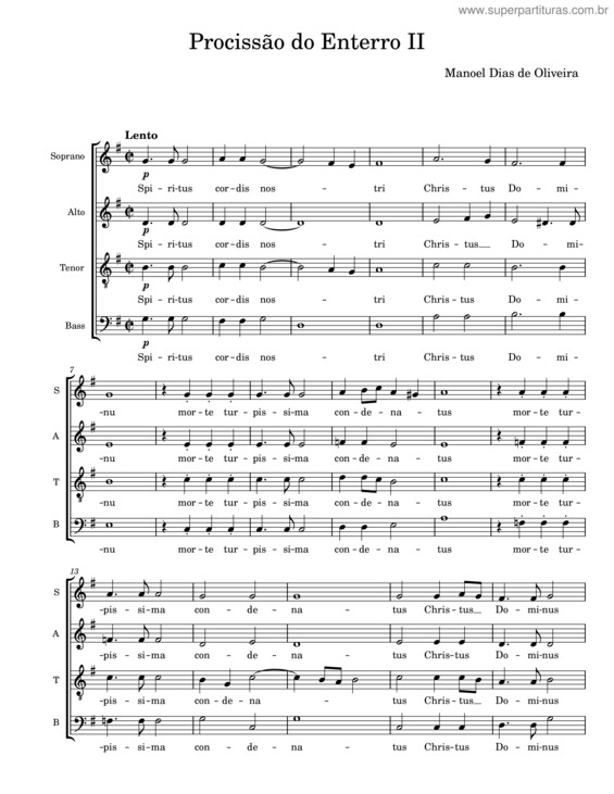 Partitura da música Procissão Do Enterro Ii