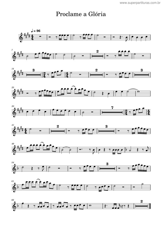 Partitura da música Proclame A Glória