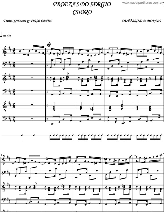 Partitura da música Proezas Do Sergio v.2