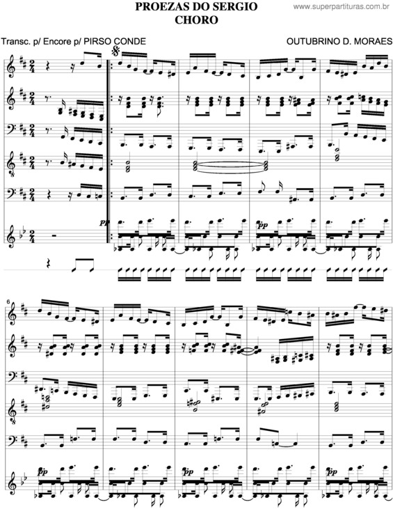 Partitura da música Proezas Do Sergio