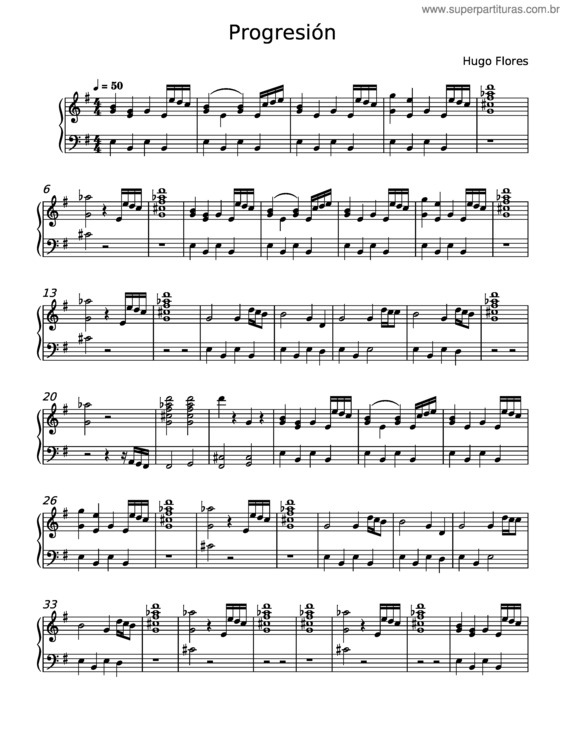 Partitura da música Progresión