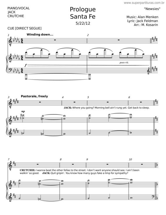 Partitura da música Prologue v.2