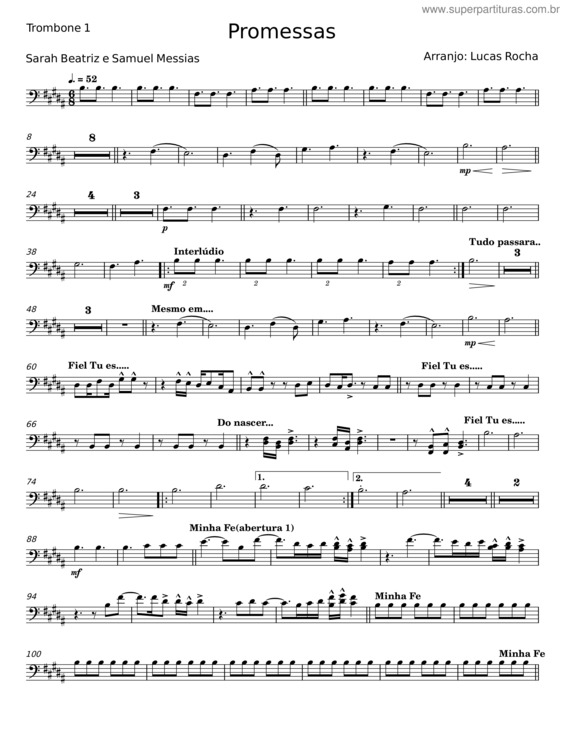 Partitura da música Promessas v.2