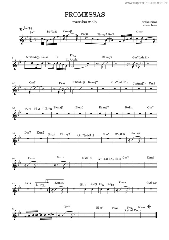 Partitura da música Promessas v.6