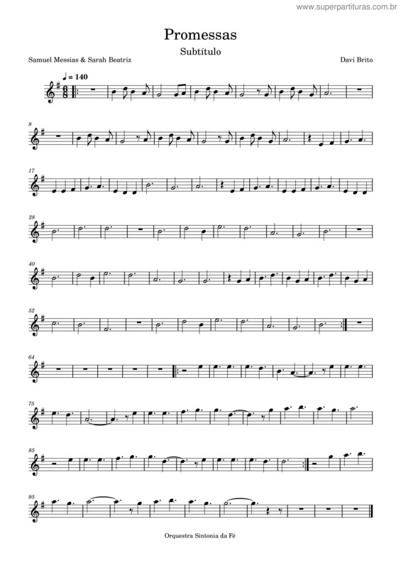 Partitura da música Promessas v.7