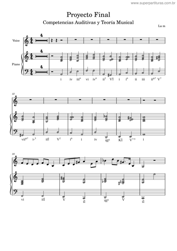 Partitura da música Proyecto Teoría Y Competencias