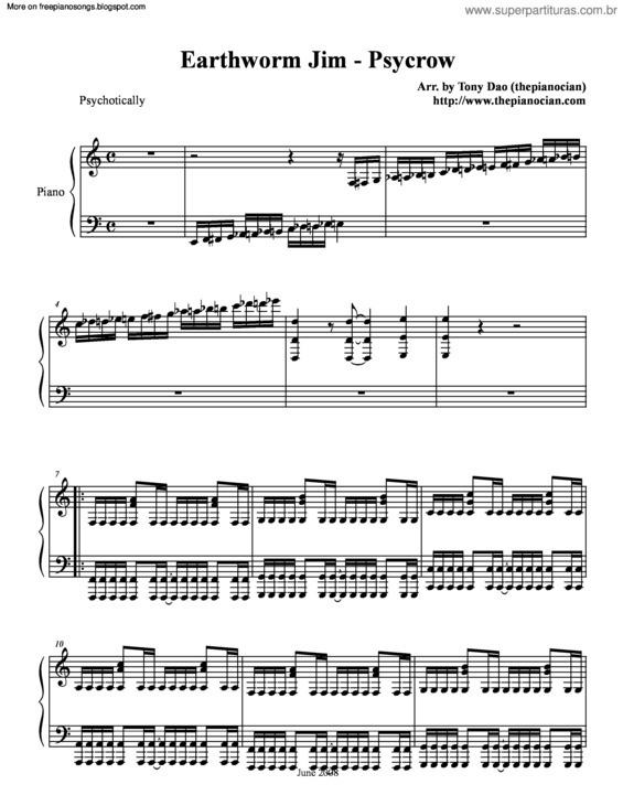 Partitura da música Psycrow