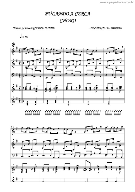 Partitura da música Pulando A Cerca v.2