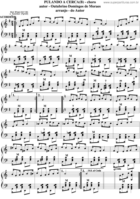 Partitura da música Pulando A Cerca v.3