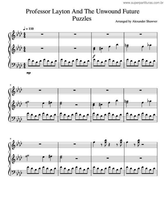 Partitura da música Puzzles