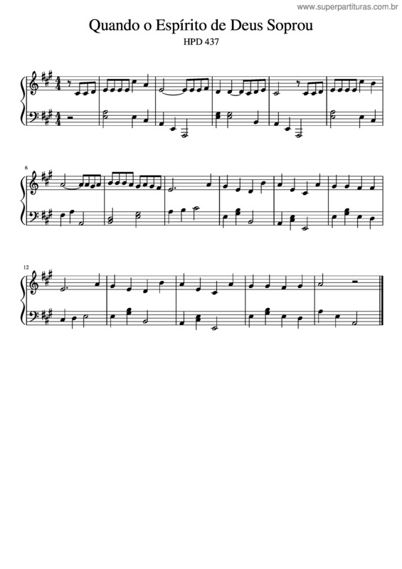 Partitura da música Quando O Espírito De Deus Soprou v.2