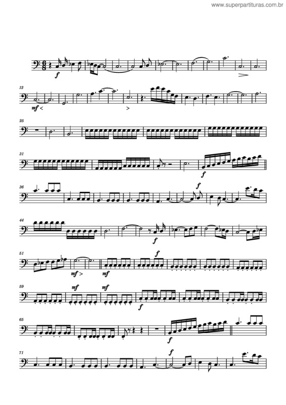 Partitura da música Quando Será Cello