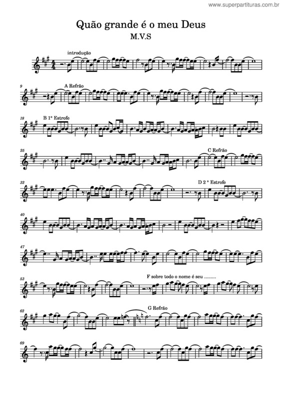 Partitura da música Quão Grande É Meu Deus Sax Alto