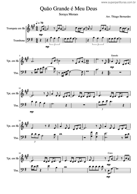 Partitura da música Quão Grande É Meu Deus