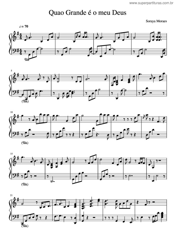 Partitura da música Quao Grande É O Meu Deus V2