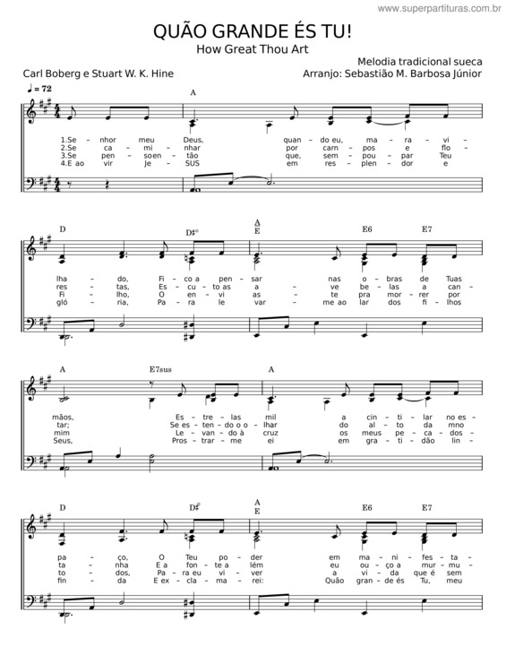 Partitura da música Quão Grande És Tu v.23