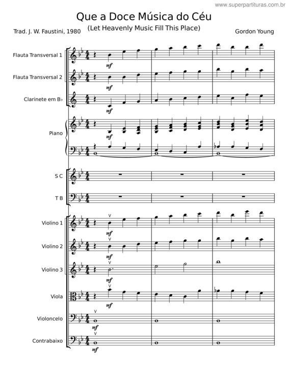 Partitura da música Que A Doce Música Do Céu