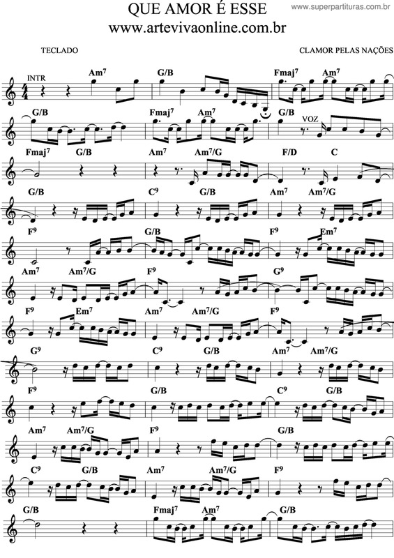 Partitura da música Que Amor É Esse