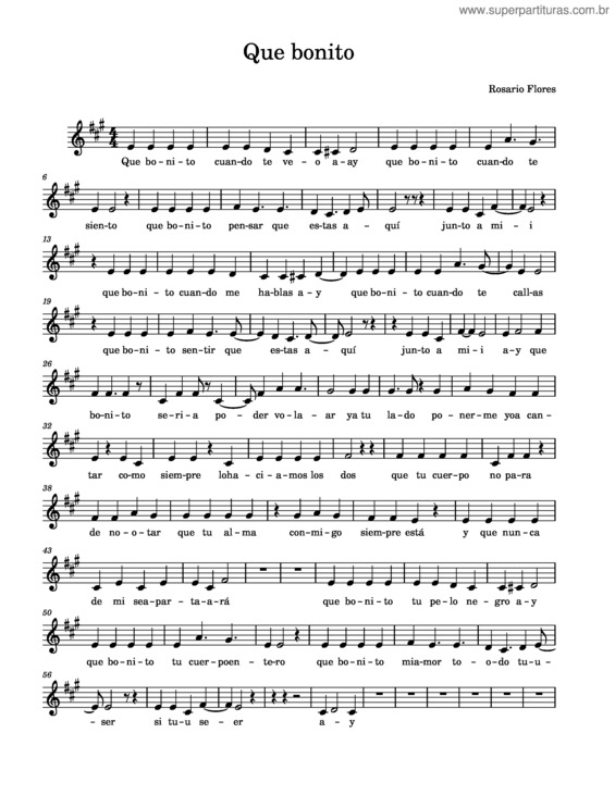 Partitura da música Que Bonito