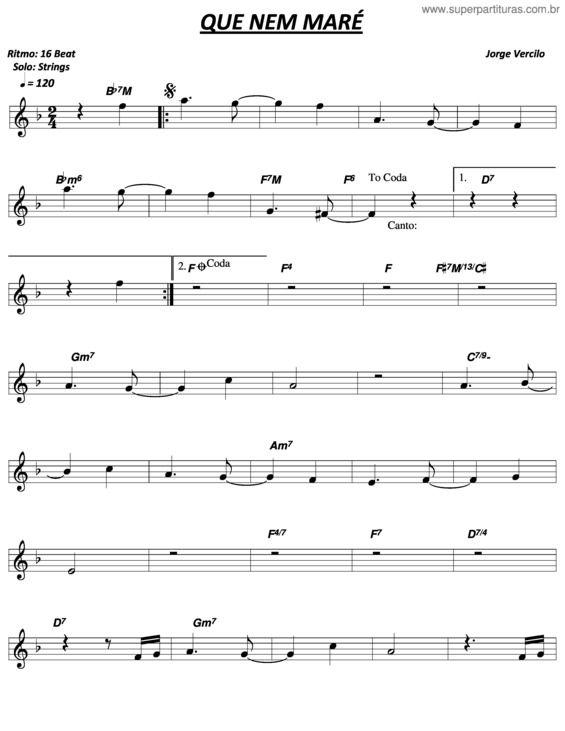 Partitura da música Que Nem Maré v.6