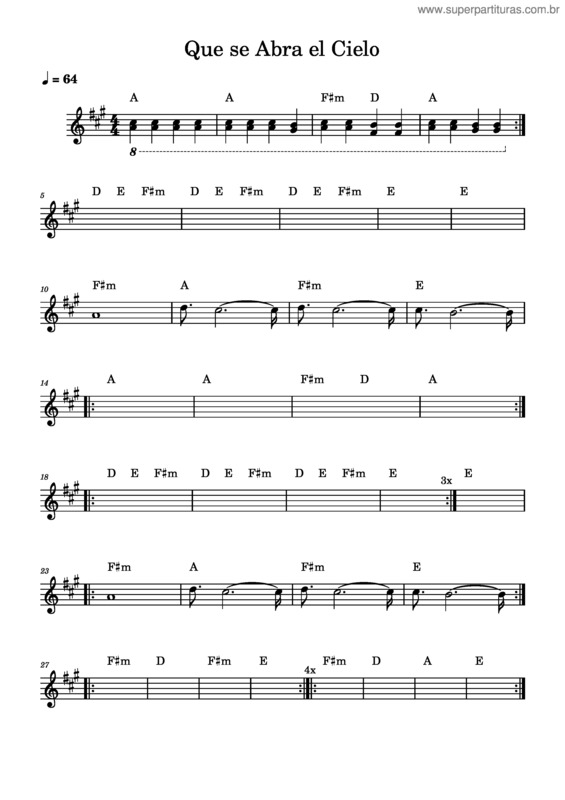 Partitura da música Que Se Abra El Cielo