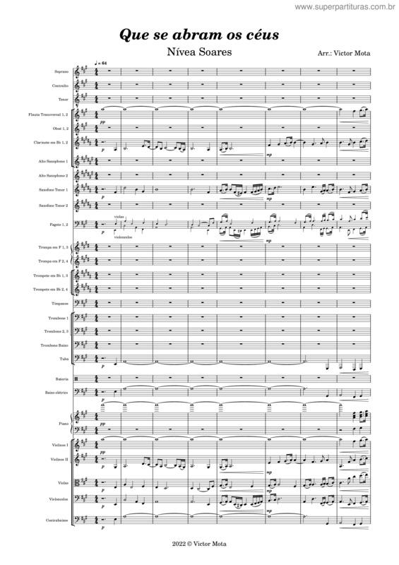 Partitura da música Que Se Abram Os Céus